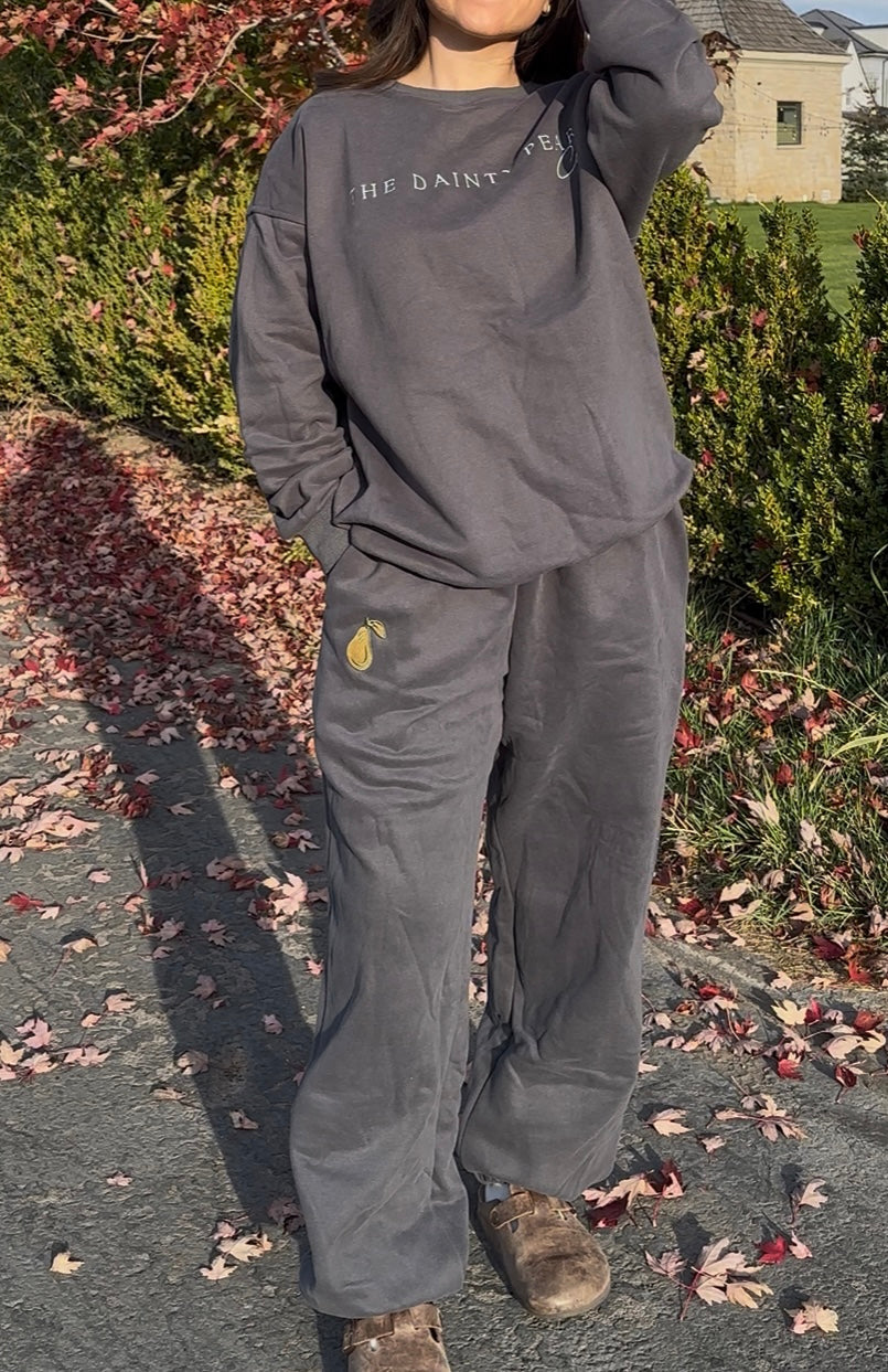 Bottom- Dainty Pear Co. Embroidered Sweatpants