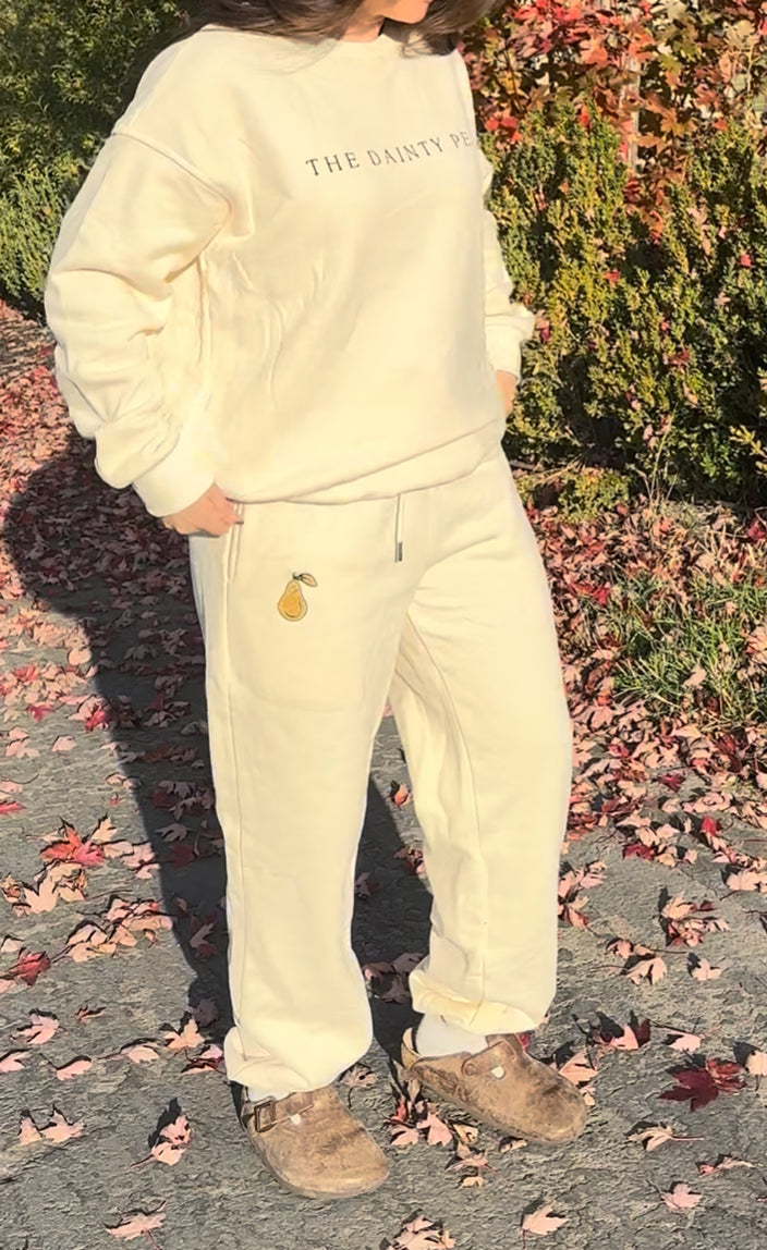 Top- Dainty Pear Co. Embroidered Sweatshirt
