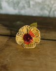 Beaded Flower Napkin Ring Yellow