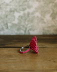 Beaded  Flower Napkin Ring, Fuchsia