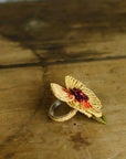 Beaded Flower Napkin Ring Yellow