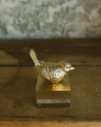 5" Gold Bird on Two Toned Block