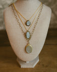 Necklace, Brass & MOP Medallion