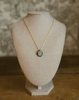 Necklace, Brass & MOP Medallion