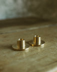 Box of 2 candle holder for fine candles - BRASS