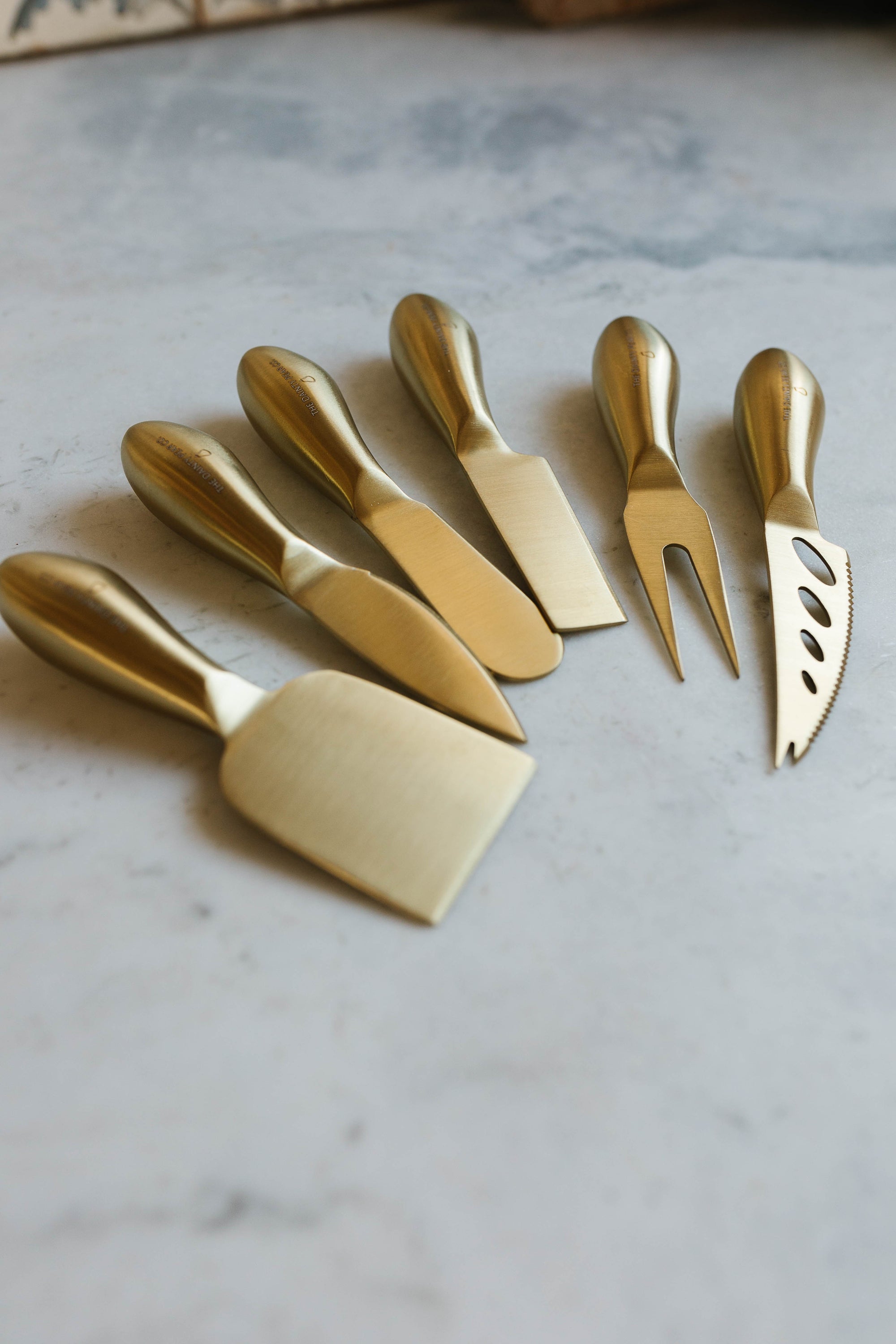 6 Piece Gold Charcuterie Set