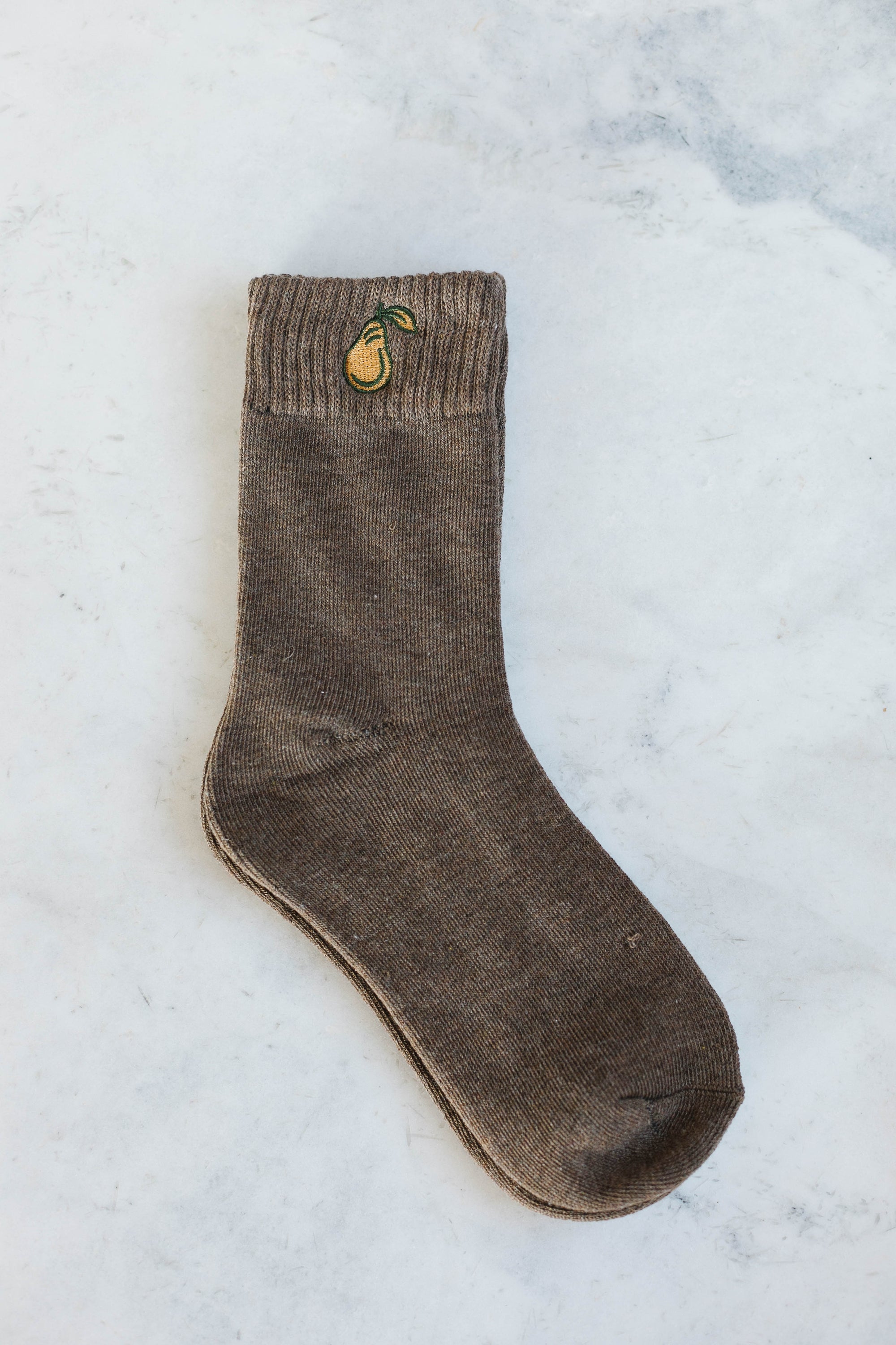 Pear Embroidered Socks