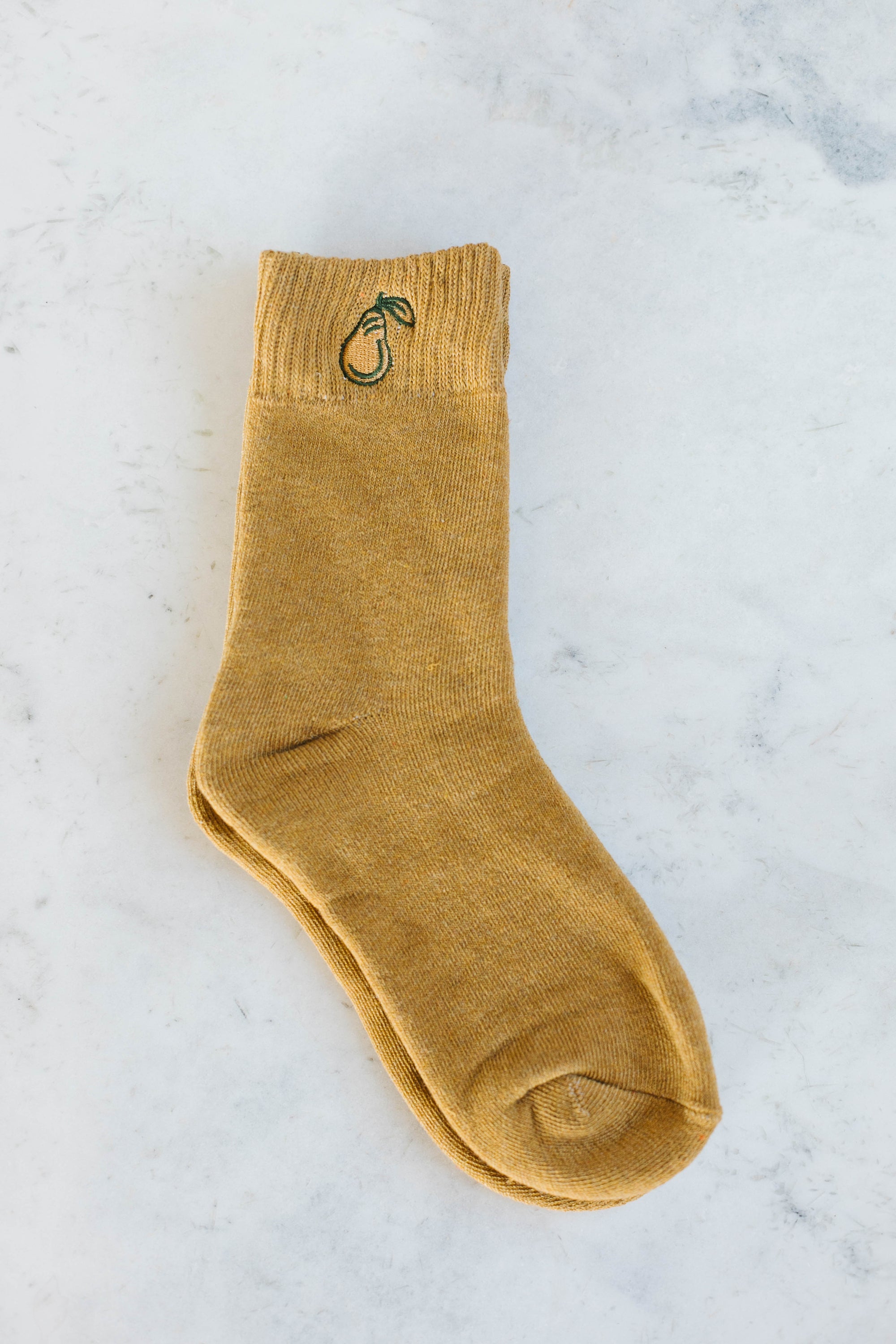 Pear Embroidered Socks