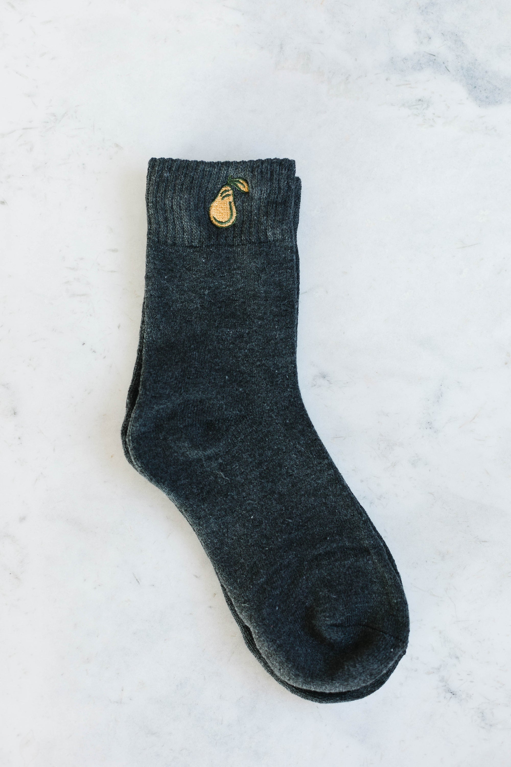 Pear Embroidered Socks