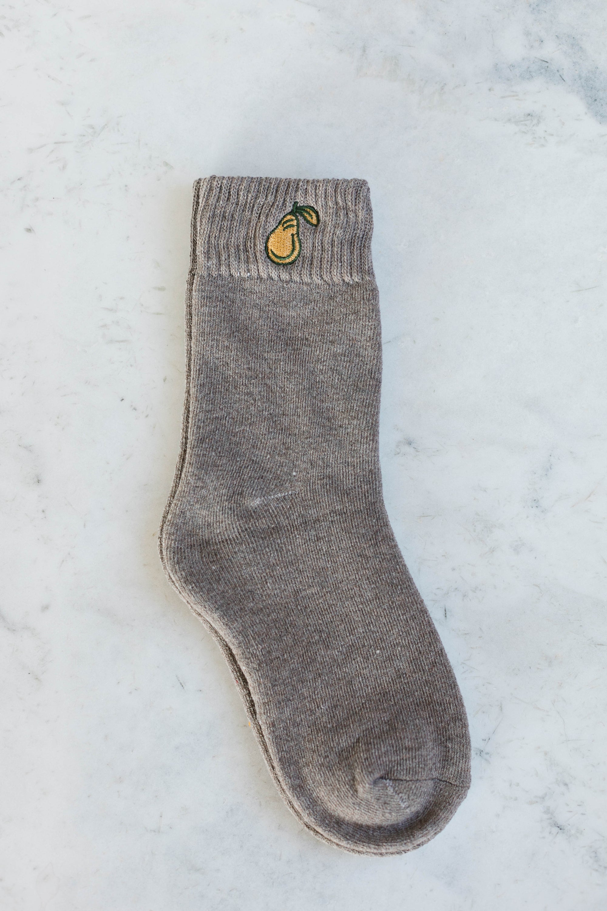 Pear Embroidered Socks