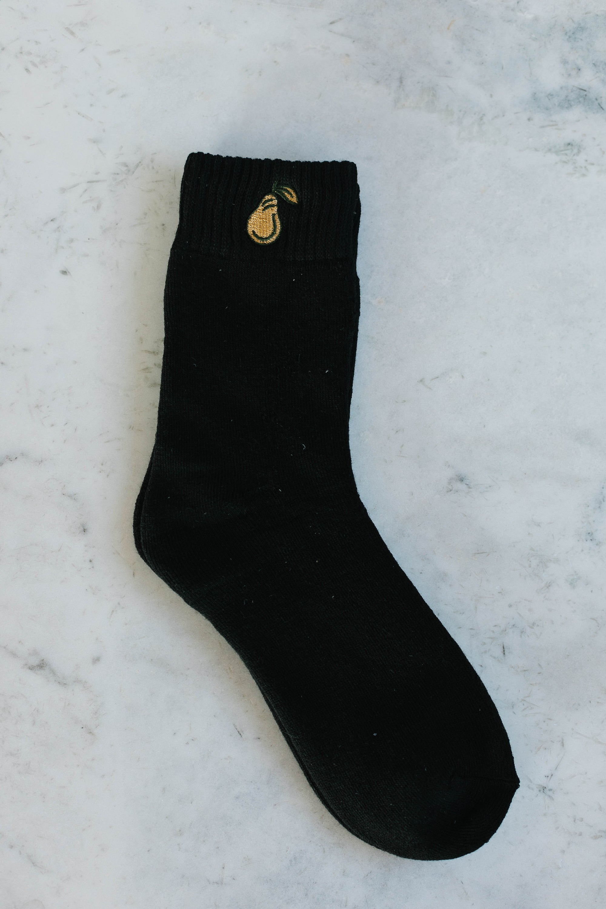 Pear Embroidered Socks