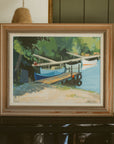 "Båtar vid bryggan" (Boats at the Wooden Dock)