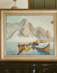 "Fjäll och båtar" (Fjord Harbor with Fishing Boats)