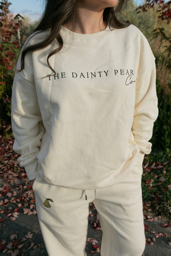 Embroidered Dainty Pear Co. Crewneck