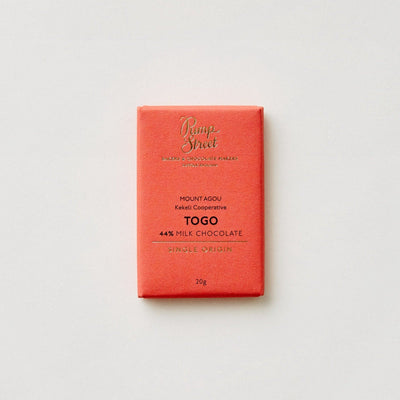 Pump Street Togo Swiss Milk 44% mini chocolate bar, 20g