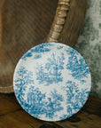 Pictorial Blue and White Paper" Plate, 9"