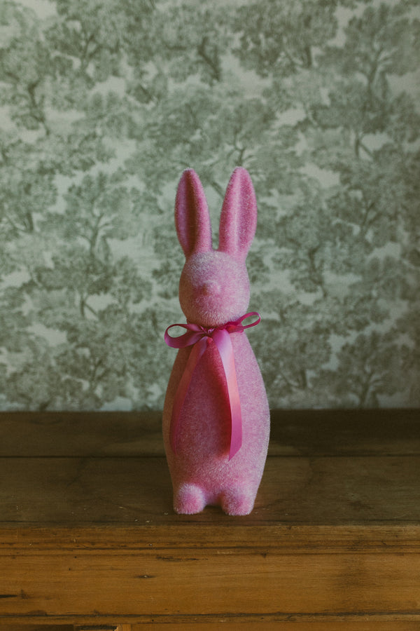 Flocked Sitting Bunny Lg 20"