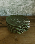 Hand-Painted Stoneware Cabbage Shaped Plate