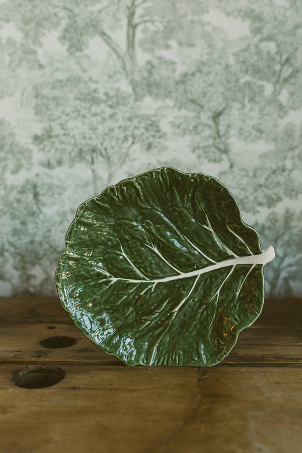 Hand-Painted Stoneware Cabbage Shaped Plate