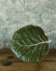 Hand-Painted Stoneware Cabbage Shaped Plate