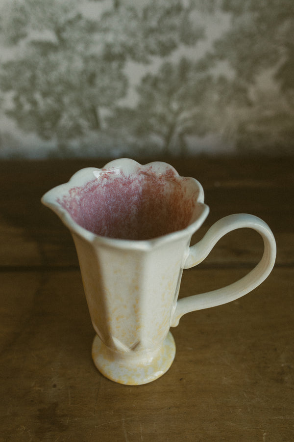 16 oz. Stoneware Flower Shaped Pitcher