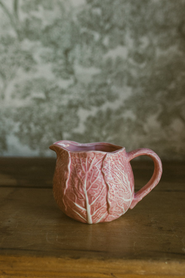 Stoneware Cabbage Shaped Creamer, Pink