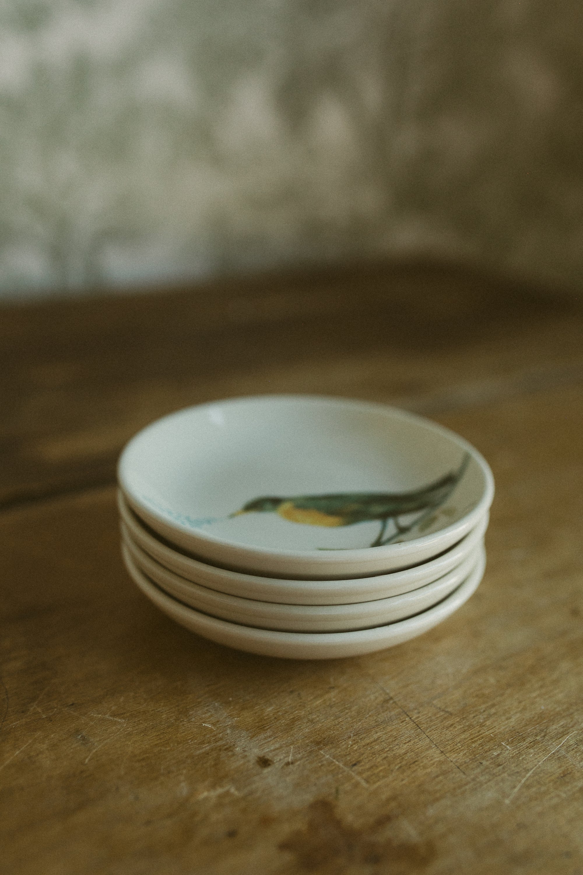 Stoneware Dish w/ Bird on Branch