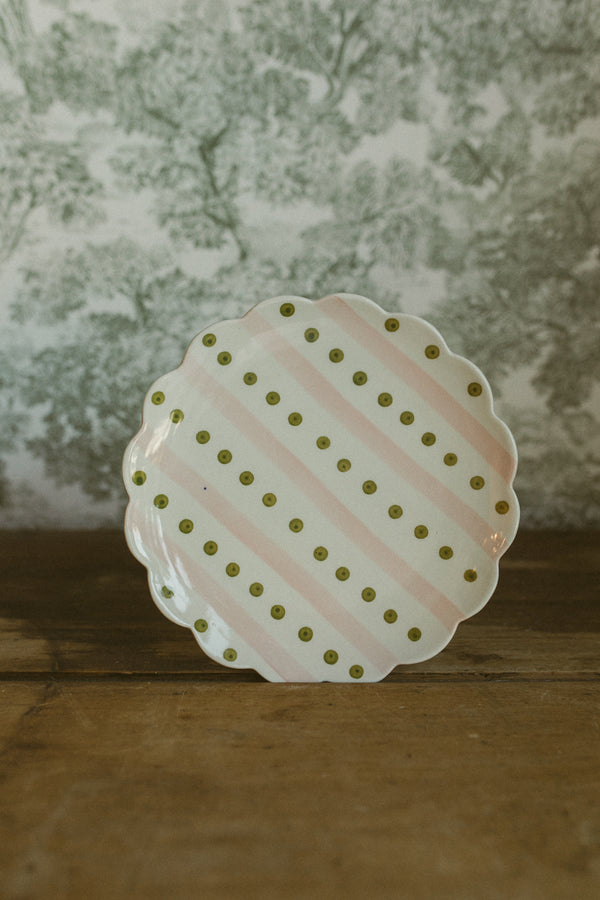 Hand-Painted Scalloped Plate