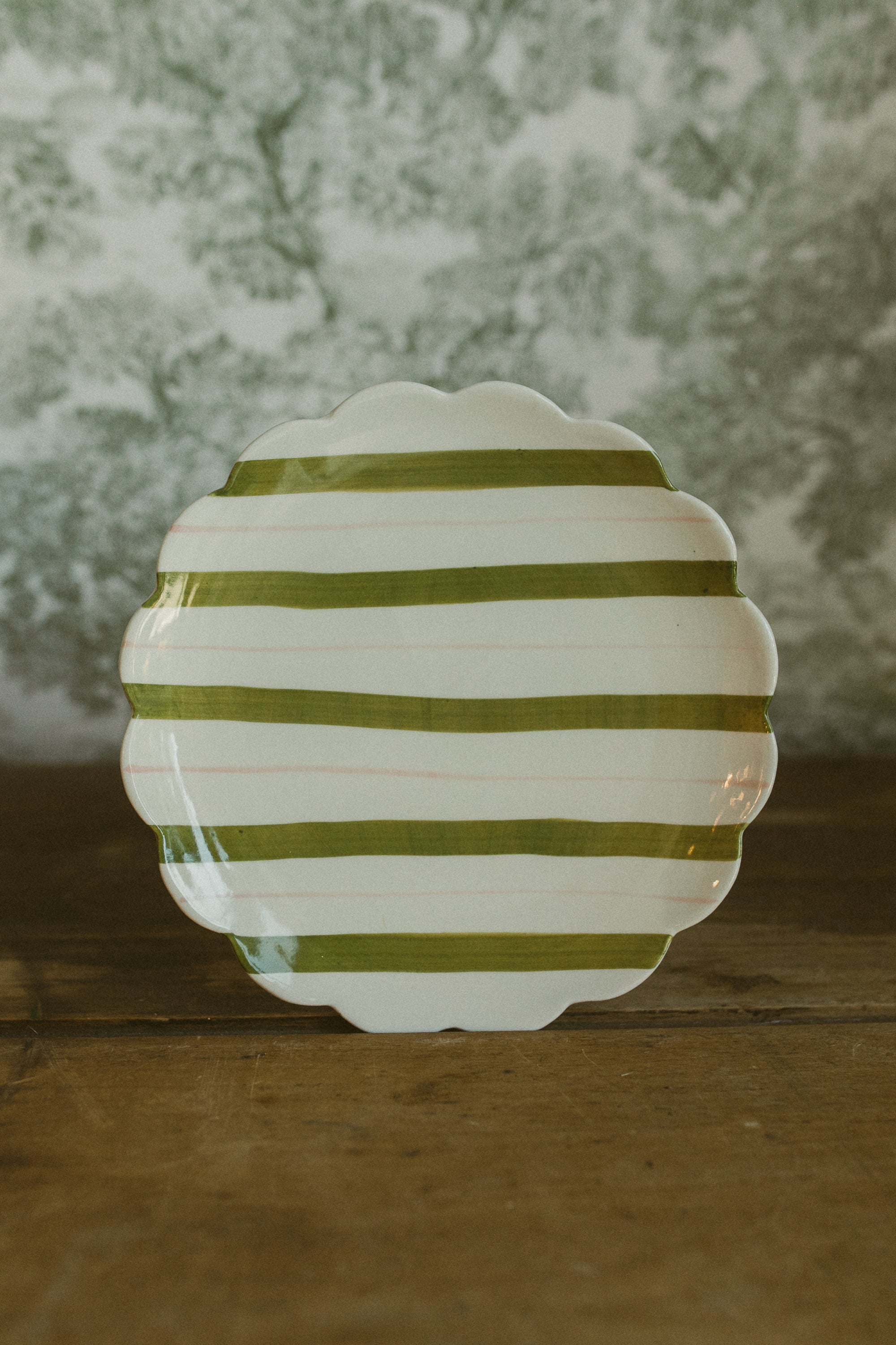 Hand-Painted Scalloped Plate