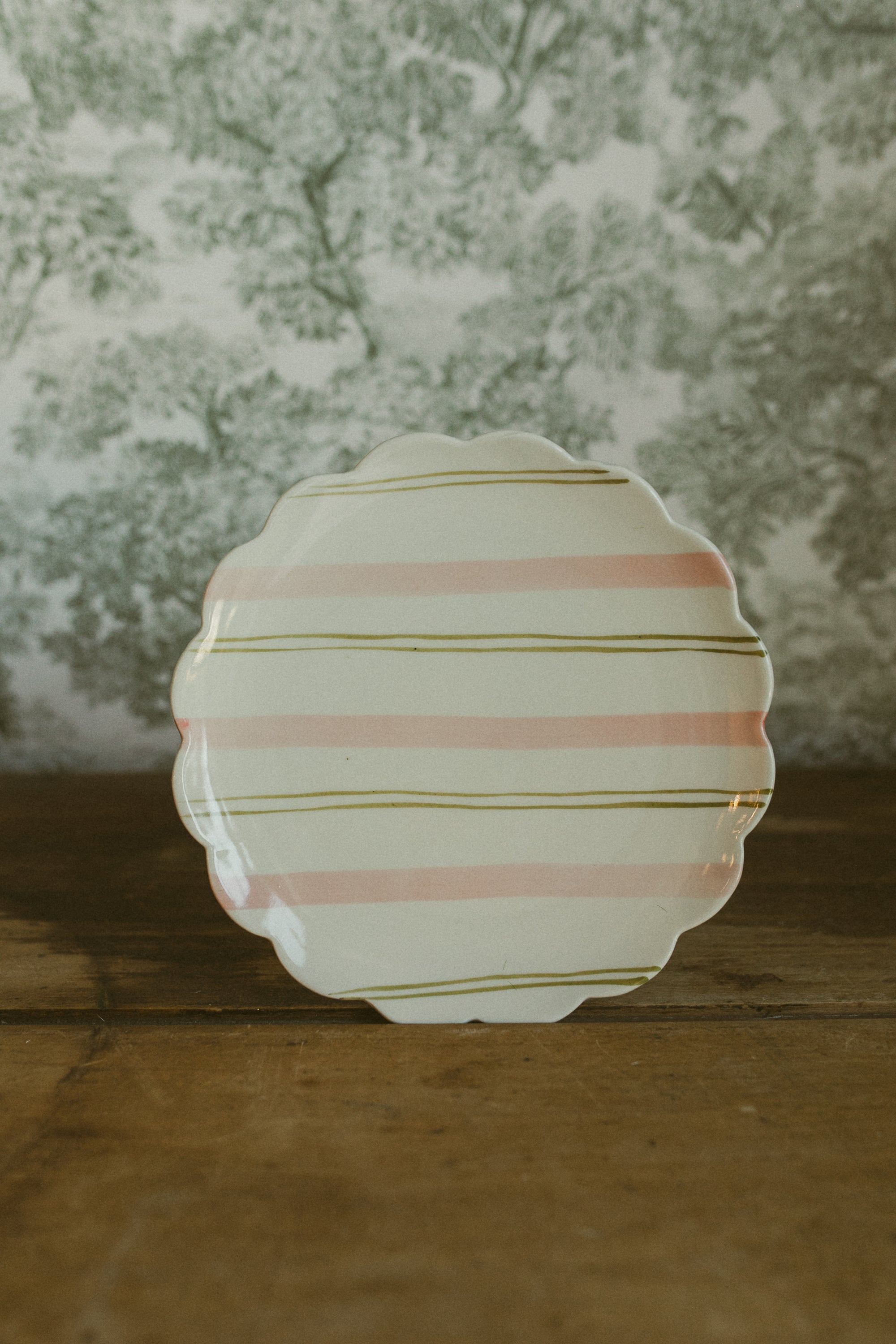 Hand-Painted Scalloped Plate