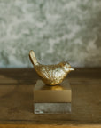 5" Gold Bird on Two Toned Block