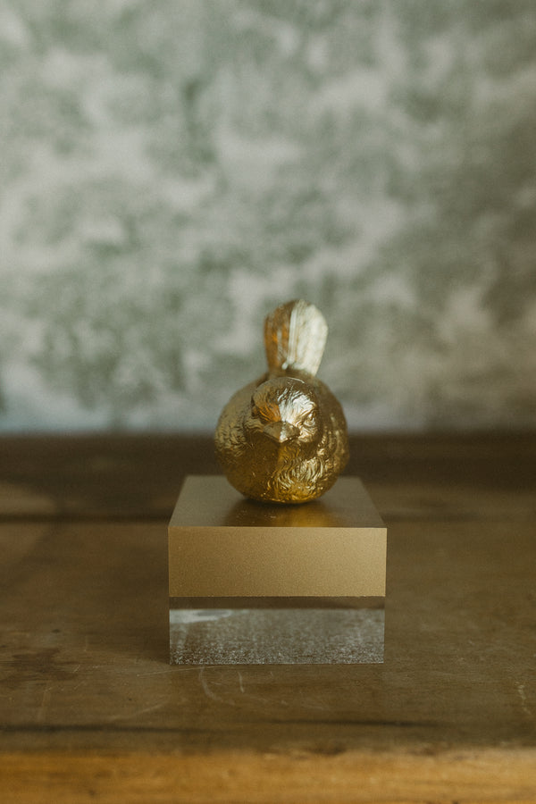 5" Gold Bird on Two Toned Block