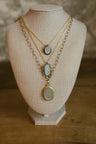 Necklace, Brass & MOP Medallion
