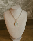 Necklace, Brass & MOP Medallion