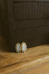 Earring, Brass & MOP Medallion