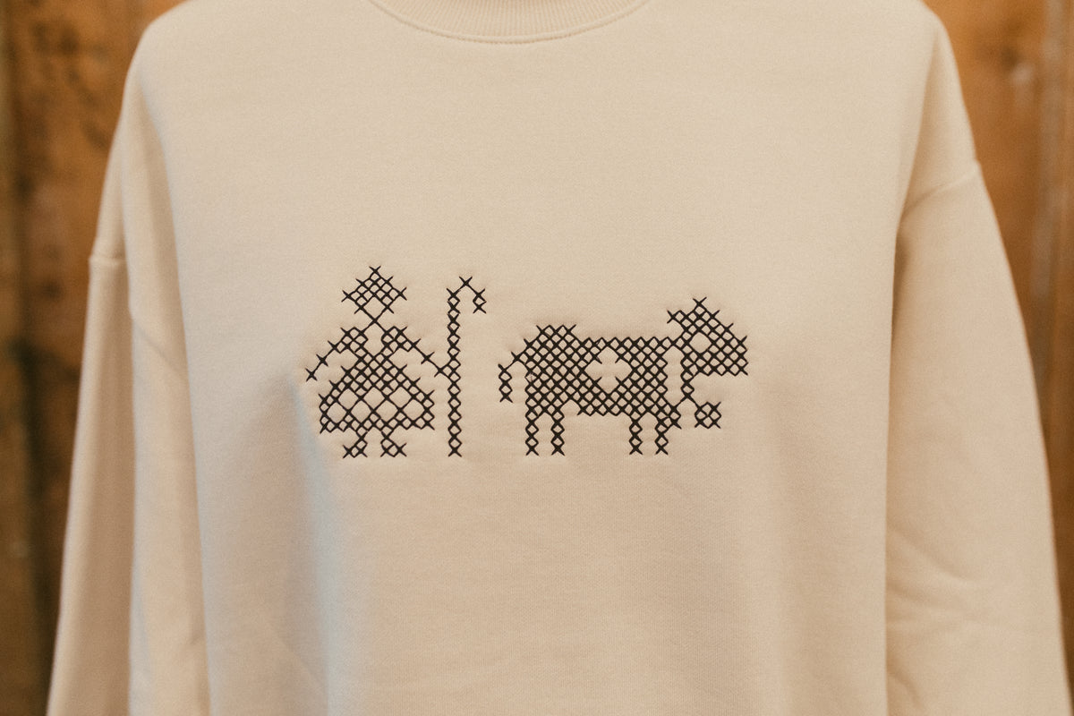 Midway Folk Embroidered Crewneck