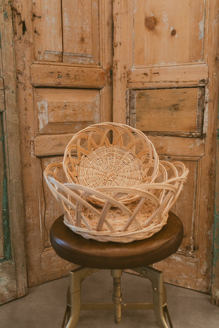 French Antique Style Basket Round