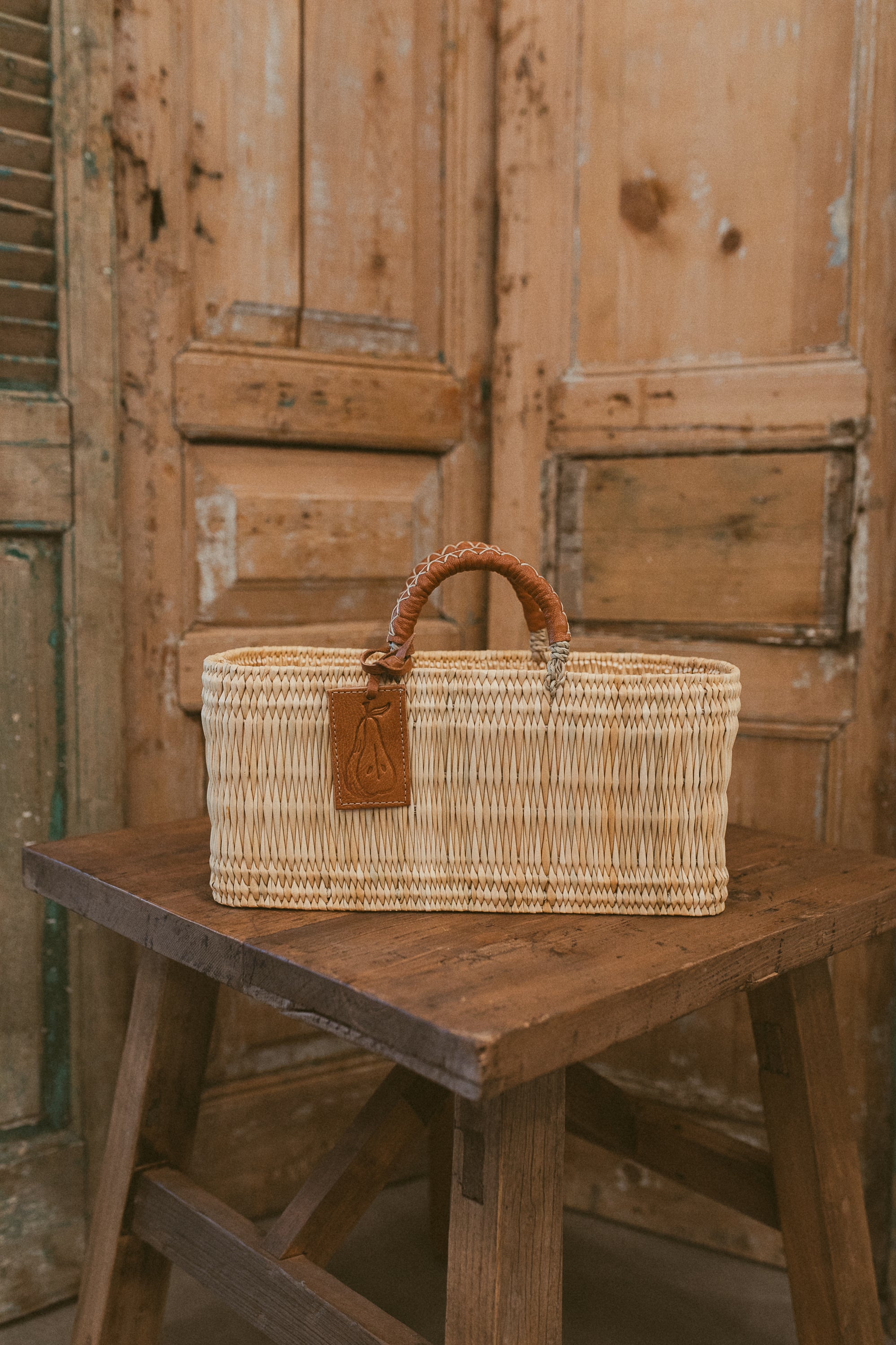 Medium Woven Basket Tote