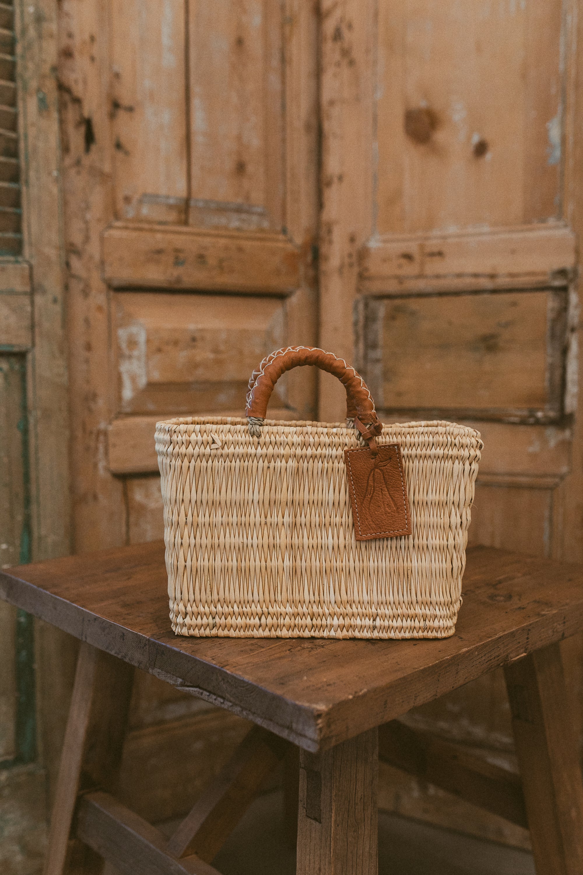 Small Woven Basket Tote