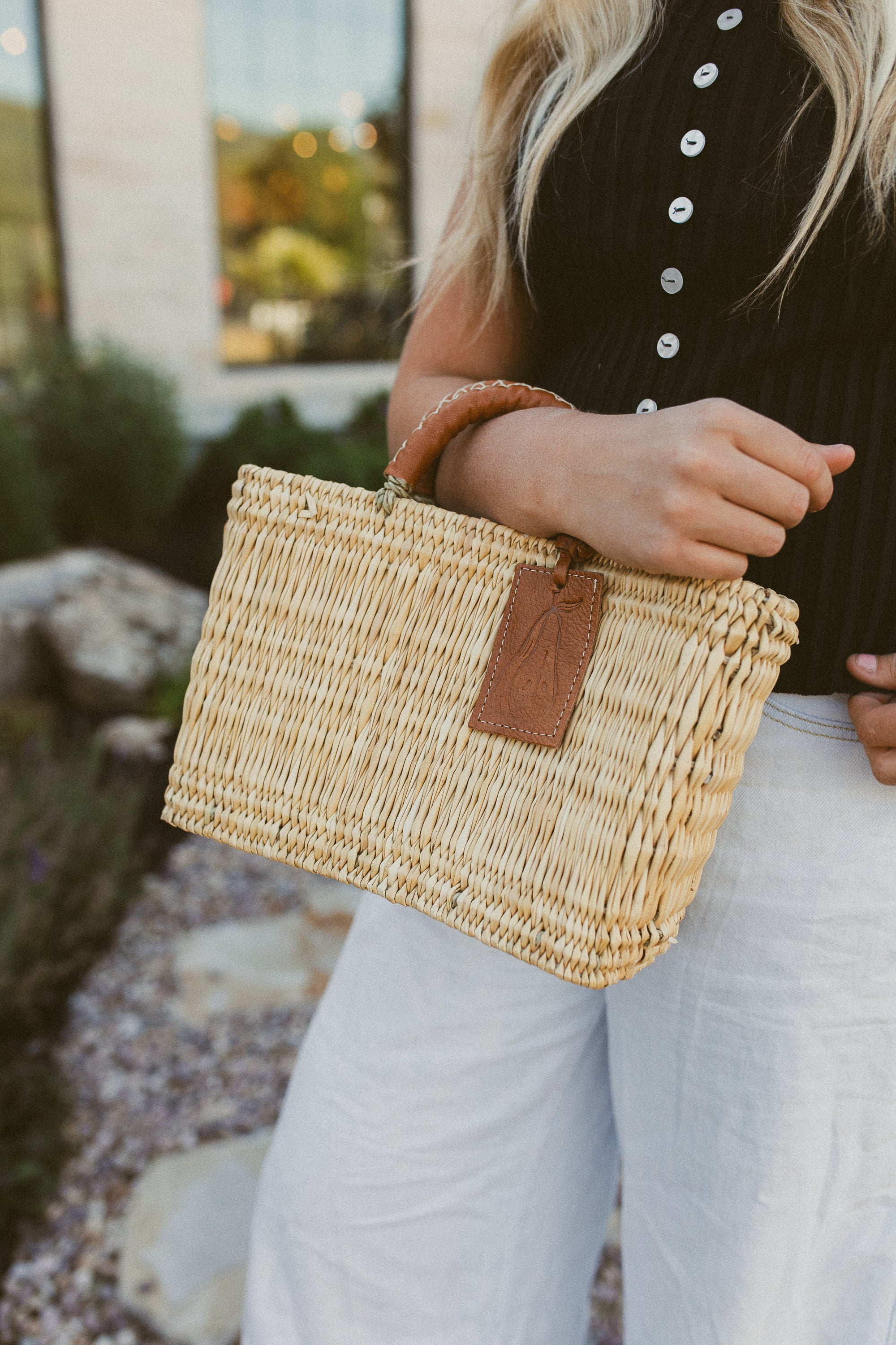 Small Woven Basket Tote