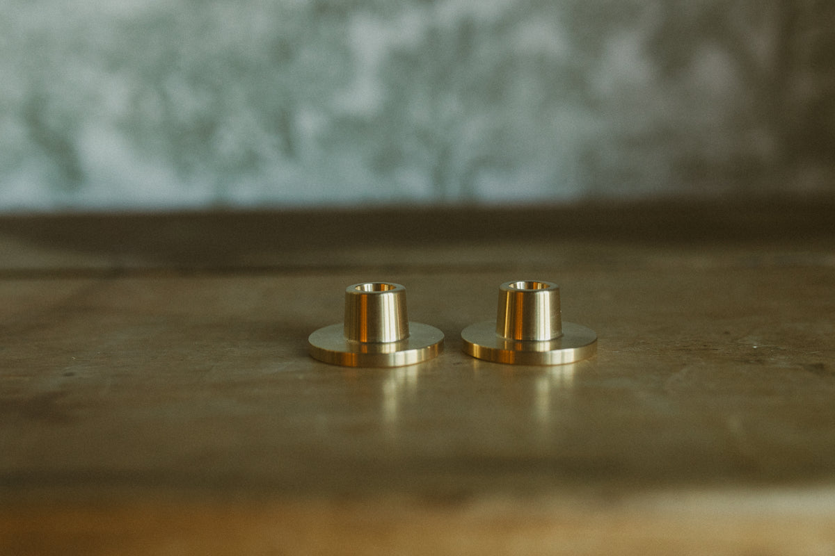 Box of 2 candle holder for fine candles - BRASS