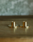 Box of 2 candle holder for fine candles - BRASS