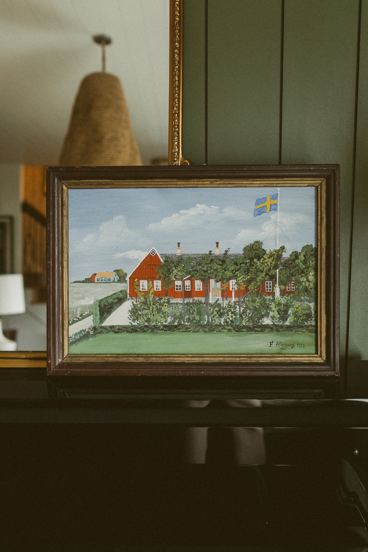 "Swedish Estate with Flying Flag"