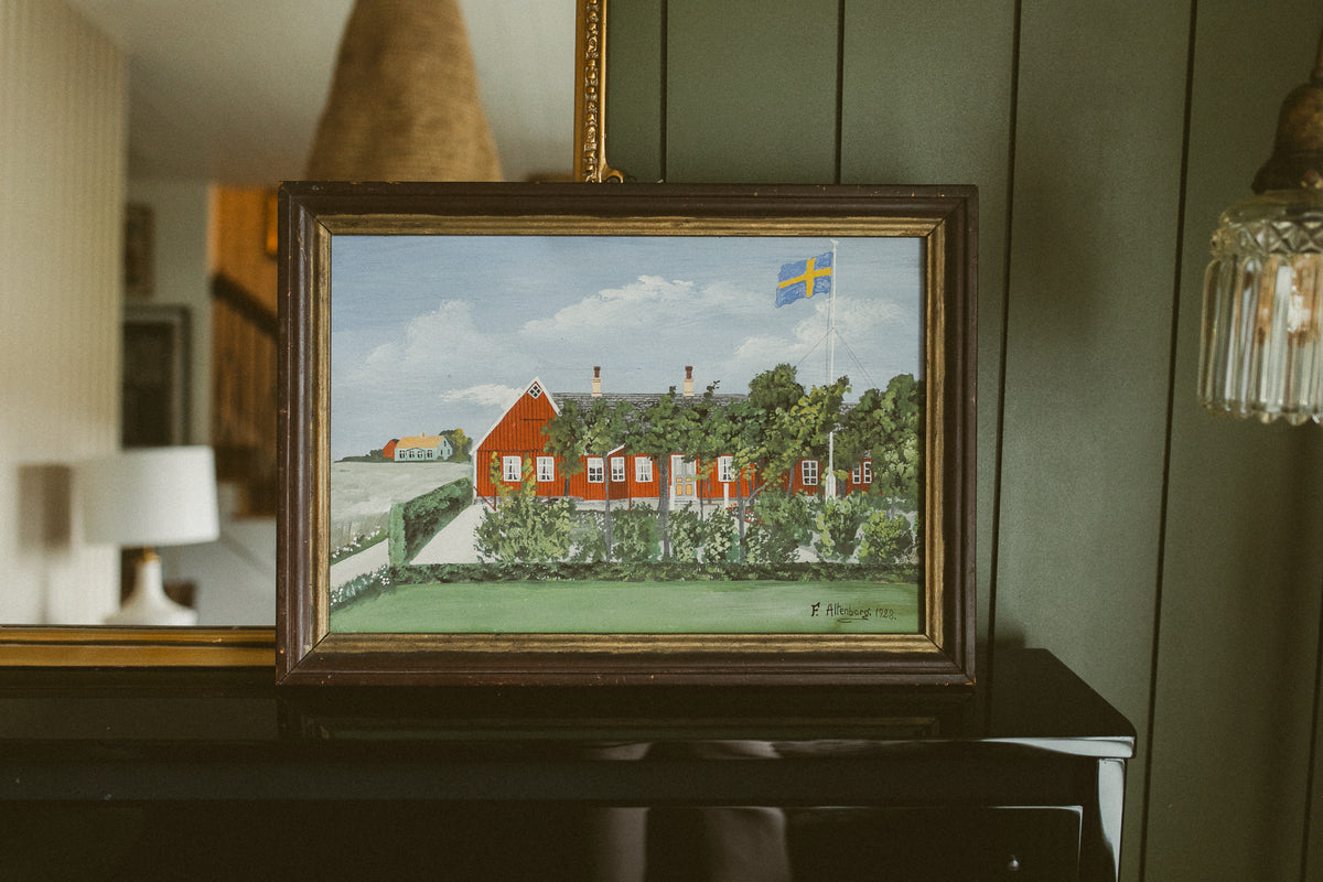 "Swedish Estate with Flying Flag"