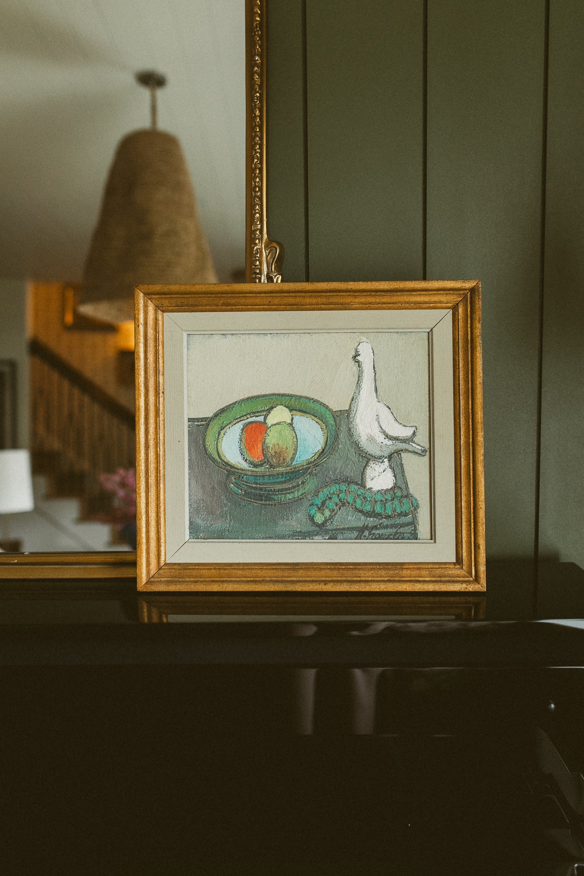 "Still Life with Dove and Fruit Bowl"