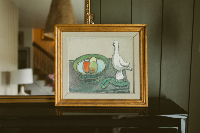 "Still Life with Dove and Fruit Bowl"