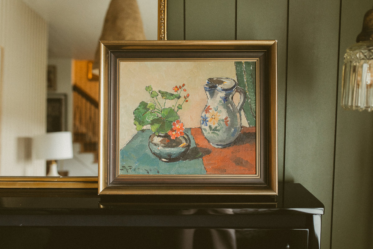 "Floral and Earthen Still Life"