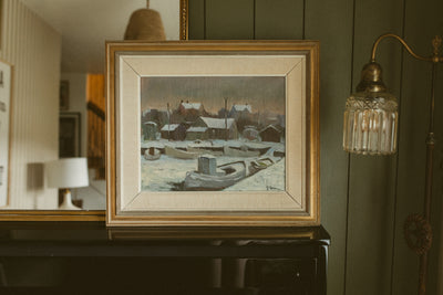 "Winter Harbor in Twilight"