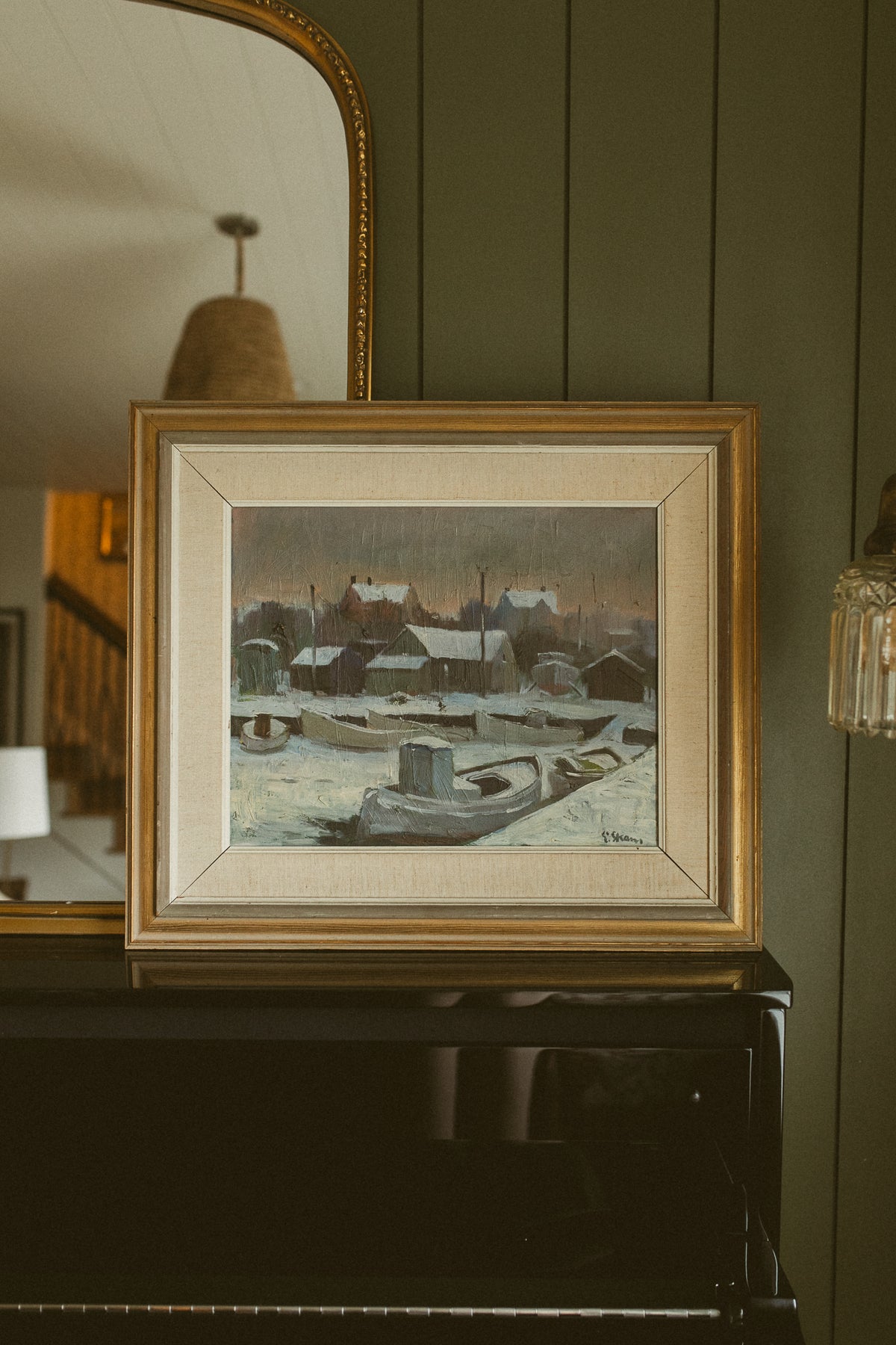 "Winter Harbor in Twilight"