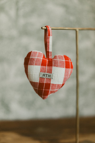 Annabelle Plaid Red Heart Ornament | Heather Taylor Home